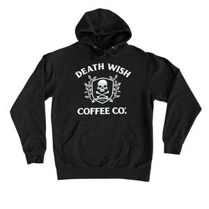 Death Wish Coffee Co Hoodie Unisex Men's Women's Medium‎ Black Logo Skull